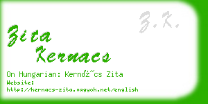 zita kernacs business card